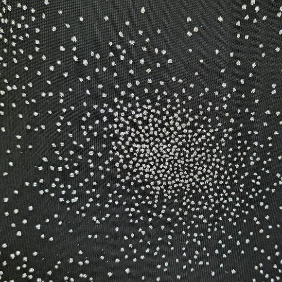 Armani Collezioni Vintage 90s Black Galaxy Glitter Bomb Top Cap Sleeve Tee Sz 4 - Picture 10 of 10